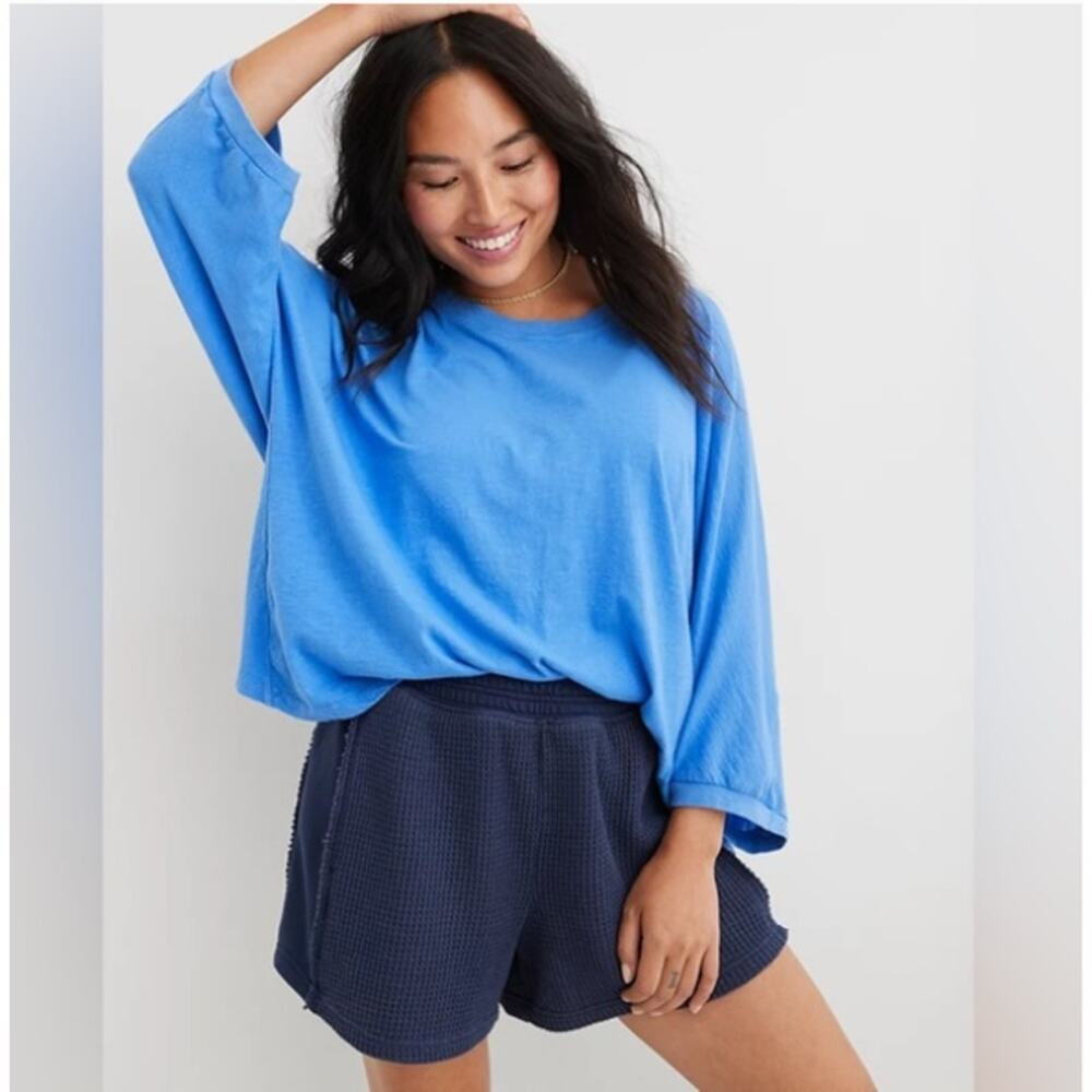 NEW! Aerie Slouchy Oversized T-Shirt in BLUE SLUSH (XL)